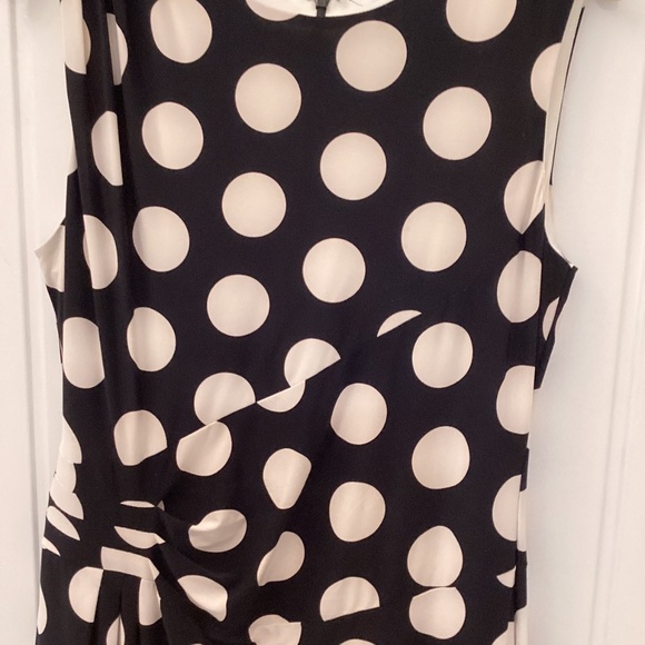Phase Eight black with large  white polka dot dress size 14 - Picture 2 of 3